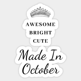 October Birthday Quotes Sticker